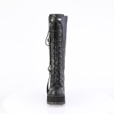 Vegan 12 cm ASSAULT-218 alternative womens boots cleated platform in black