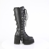 Vegan 12 cm ASSAULT-218 alternative womens boots cleated platform in black