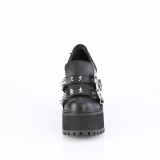 Vegan 12 cm ASSAULT-38 alternative womens shoes cleated platform loafer black