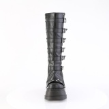 Vegan 12 cm STOMP-223 cyberpunk wedge platstvlar kilklack med spnnen