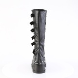 Vegan 12 cm STOMP-223 cyberpunk wedge platstvlar kilklack med spnnen