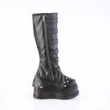 Vegan 12 cm STOMP-223 cyberpunk wedge platstvlar kilklack med spnnen