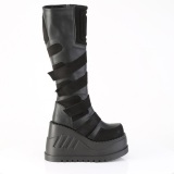 Vegan 12 cm STOMP-228 cyberpunk platform wedges boots with buckles