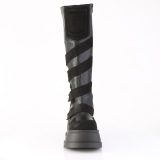 Vegan 12 cm STOMP-228 cyberpunk wedge platstvlar kilklack med spnnen