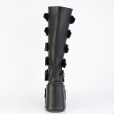 Vegan 14 cm TRANS emo knee high women boots platform with buckles