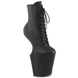 Vegan 20 cm WORSHIP-1020 Heelless ankle boots pony heels svarta