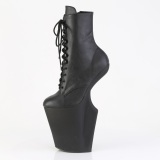 Vegan 20 cm WORSHIP-1020 Heelless ankle boots pony heels svarta