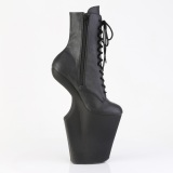 Vegan 20 cm WORSHIP-1020 Heelless ankle boots pony heels svarta