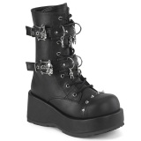 Vegan 7 cm CUBBY-54 emo plat boots - kvinnor stvletter med snren