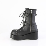 Vegan 7 cm CUBBY-54 emo plat boots - kvinnor stvletter med snren