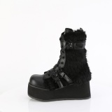 Vegan 8,5 cm TRASH218 mens boots platform with buckles black