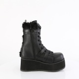 Vegan 8,5 cm TRASH218 mens boots platform with buckles black