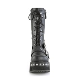 Vegan 8,5 cm TRASH250 mens boots platform with buckles black