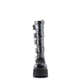 Vegan 8,5 cm TTRASH518 cyberpunk knee high mens boots platform black