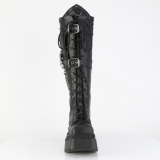 Vegan 8,5 cm WRATH-205 emo knee high women boots platform with laces