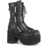 Vegan 9,5 cm RANGER-308 gotiska chunky boots - kvinnor platboots med spnnen