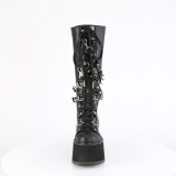 Vegan 9 cm DAMNED-220 emo knee high women boots platform with laces