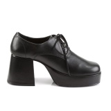 Vegan JAZZ-02 pimp shoes 70s mens disco platform shoes lace-up black