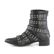 Vegan WARLOCK-70 demoniacult pointed boots - mens winklepicker boots 6 buckles