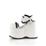 Vegan White 15 cm DemoniaCult WAVE-20 lolita platform wedge sandals