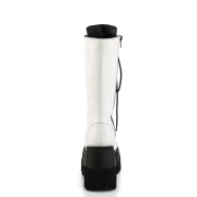 Vegan platstvlar 11,5 cm SHAKER-72 goth snrstvlar til kvinnor vit