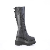 Wedge 11,5 cm SHAKER-232 knee high women boots platform with buckles